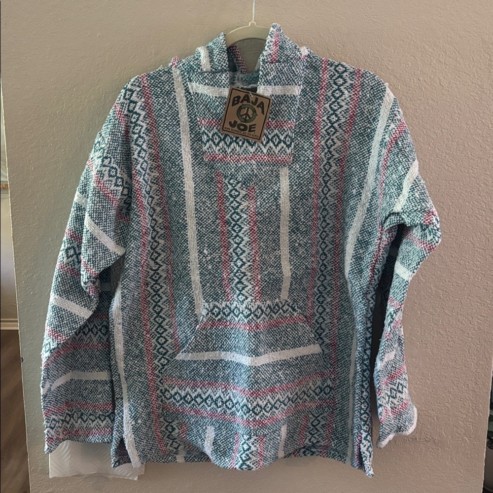 Baja Joe Multicolor Woven Hoodie New!